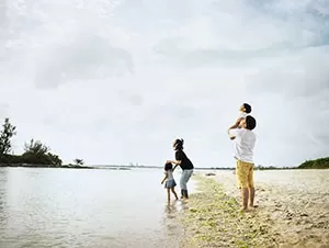 family beach