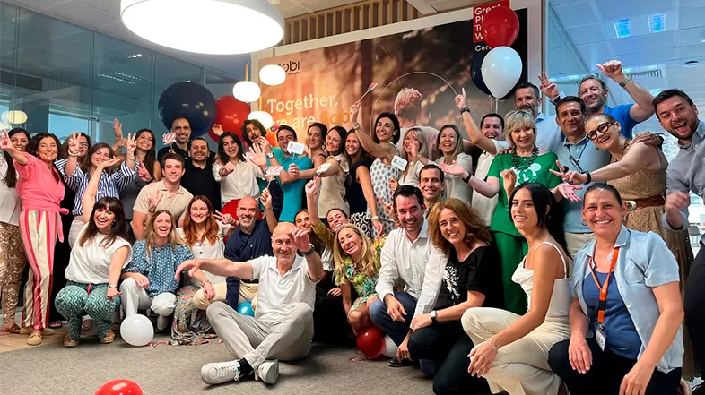 Celebración del equipo de Sobi tras el anuncio de la compañía como Great Place to work 2024